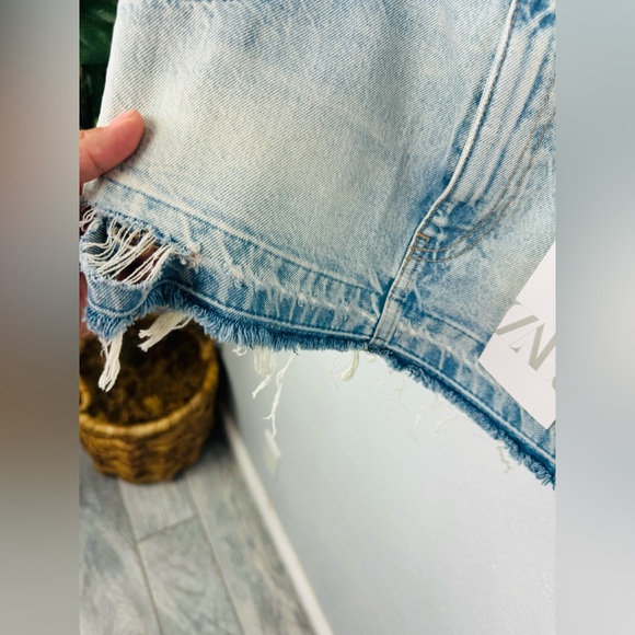 ZARA Denim Skirt style crop top blue size XS - Picture 7 of 11